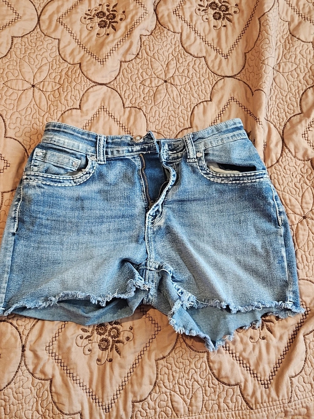 rhinestone jean shorts